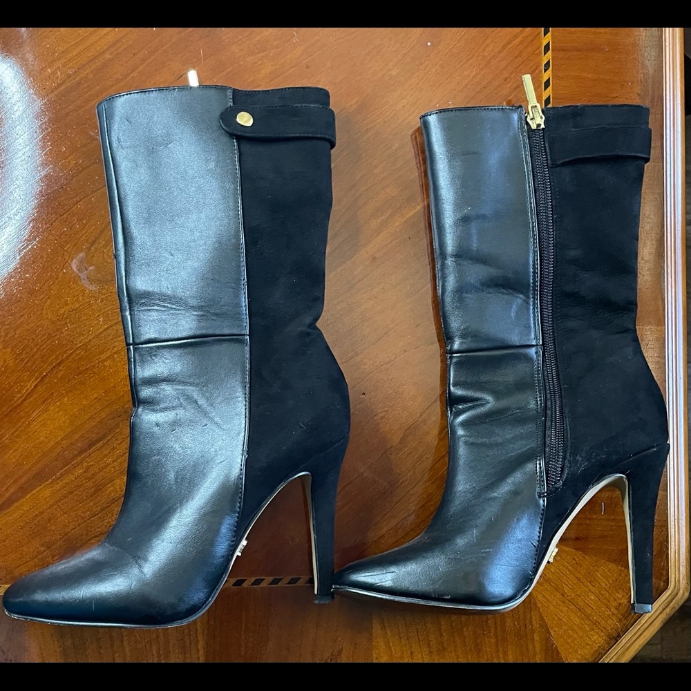 Black Leather/Suede Boots
